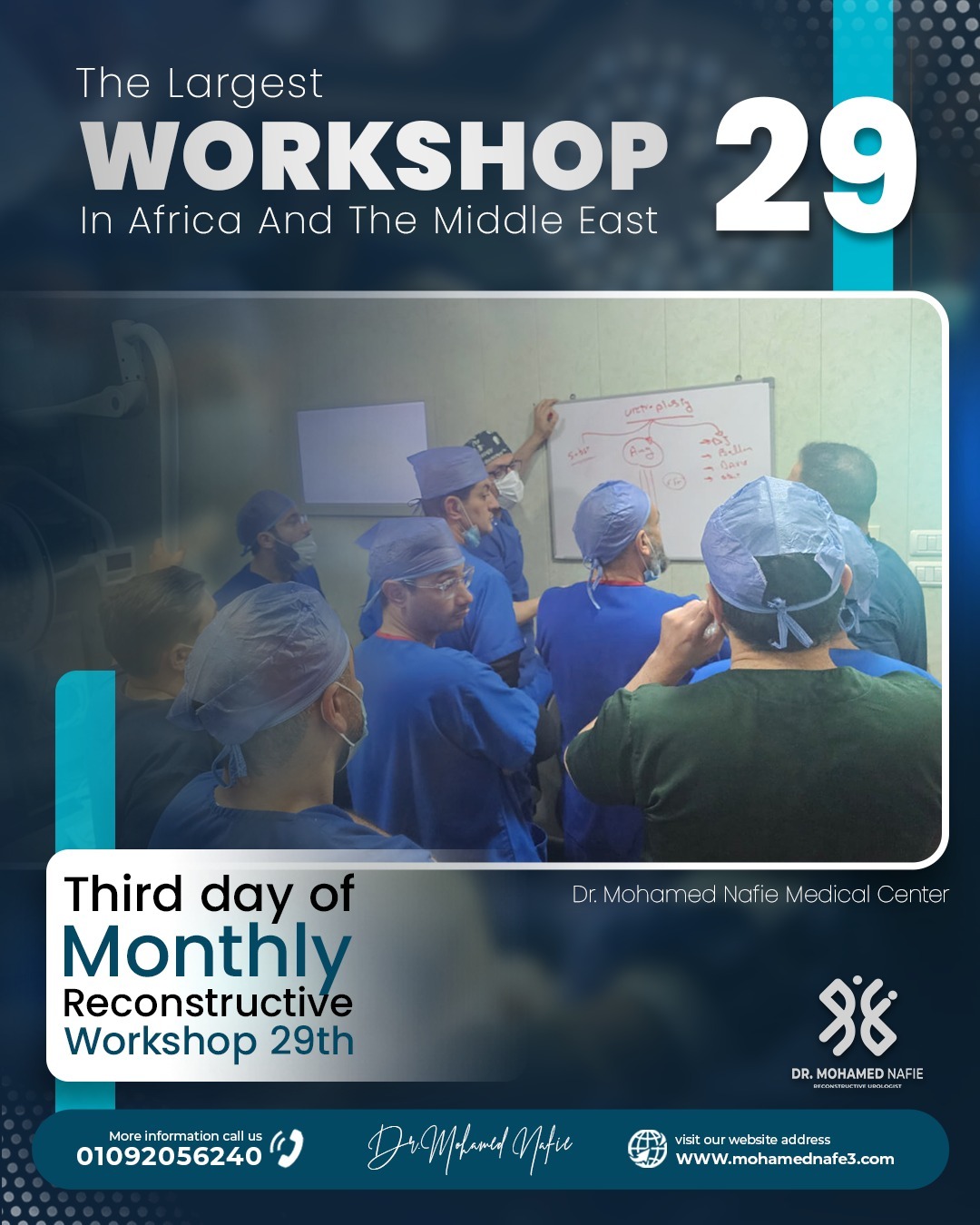 اليوم الثالث من الورشة العالمية التاريخية لجراحات مجرى البول والمسالك